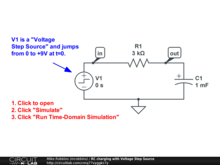 RC charging with Voltage Step Source