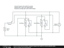convert 2 power wire switch to reverse polarity motor.