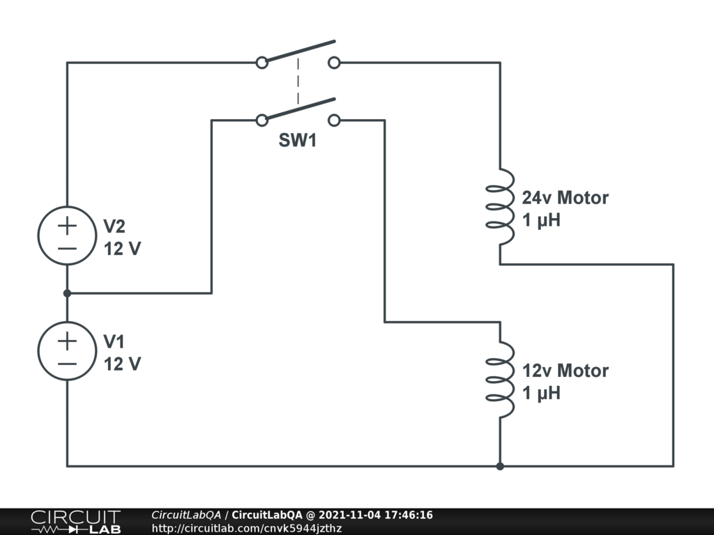 Two dc devices with different voltage requirements run by single switch
