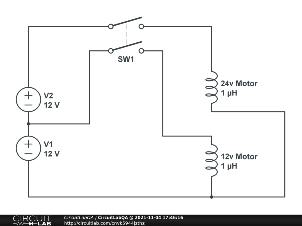 Two dc devices with different voltage requirements run by single switch ...