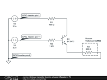 Using a transistor to drive a buzzer (Raspberry Pi)