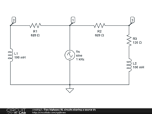 Two highpass RL circuits sharing a source Vs
