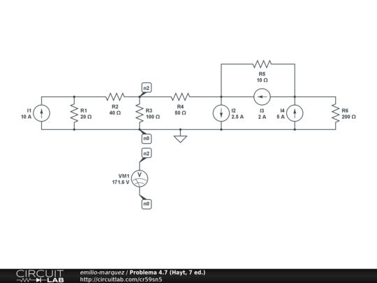 Problema 4.7 (Hayt, 7 ed.) - CircuitLab