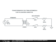 TRANSFORMADOR TOMA INTERMEDIA CON PULSADORES ABIERTOS