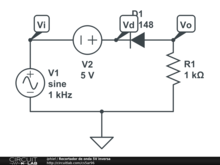 Recortador de onda 5V inversa