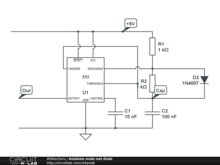 Astabiele 555timer met diode