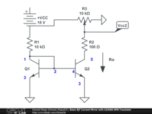 Basic BJT Current Mirror with CA3086 NPN Transistor