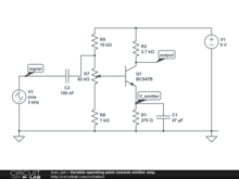 Variable operating point common emitter amp.