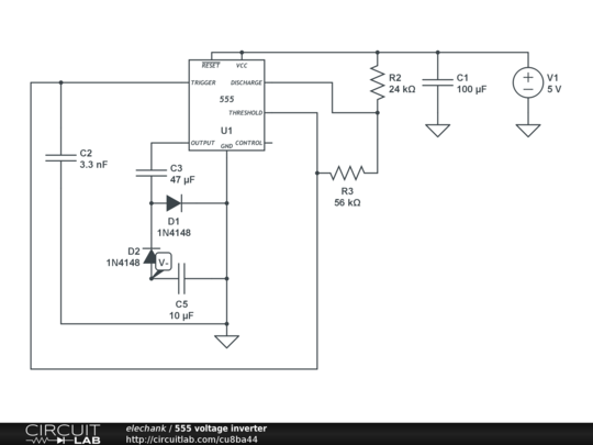 555 voltage inverter - CircuitLab