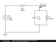 Final review: LRC resonant filter (bandpass)