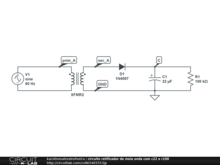 circuito retificador de meia onda com c22 e r100