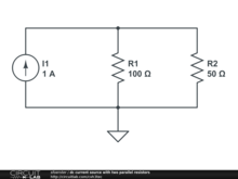 dc current source with two parallel resistors