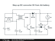 9V boost converter from AAA battery