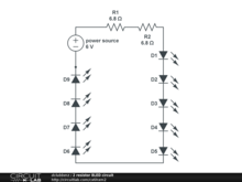 2 resistor 8LED circuit