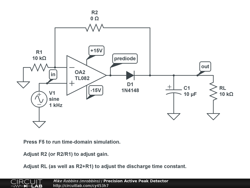 Peak Detector Circuit Diagram