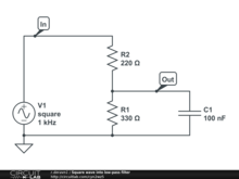 Square wave into low-pass filter