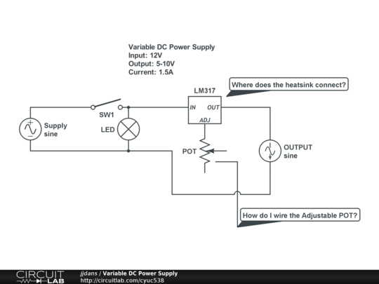 Variable Dc Power Supply Circuitlab, Tattoo Machine Power Supply Wiring Diagram